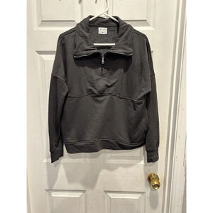 Anthropologie WILO the Label Bella 1/2 Zip Minimalist Lounge Gray Size Medium‎